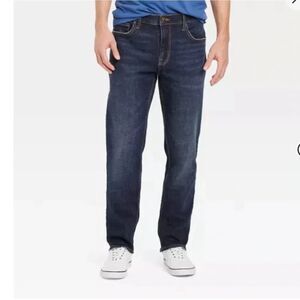 Men's Slim Straight Fit Jeans - Goodfellow & Co, Dark Wash, Size 32-34